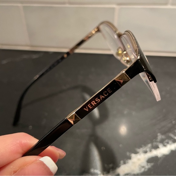 ✨Versace Mod Black & Gold Eyeglasses✨ Style: 1218 - Picture 4 of 10